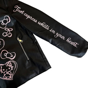 Hello Kitty x Lola + The Boys Kids Graffiti Biker Jacket (Black) Apparel Lola and The Boys NYC INC