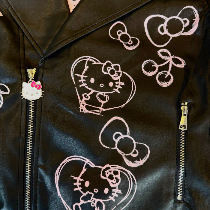 Hello Kitty x Lola + The Boys Kids Graffiti Biker Jacket (Black) Apparel Lola and The Boys NYC INC