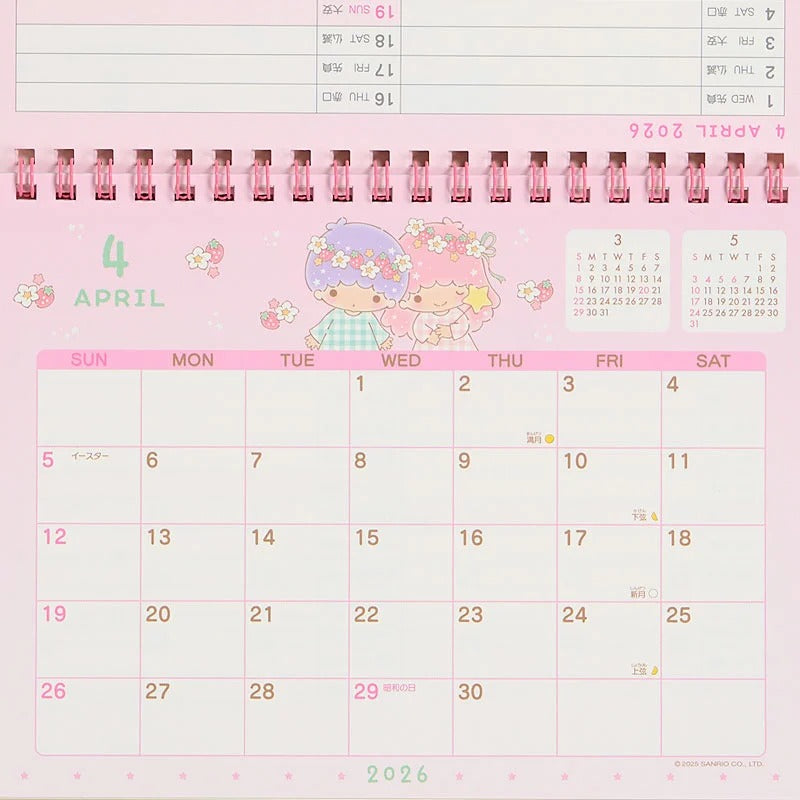 LittleTwinStars 2026 Desk Calendar Stationery Japan Original