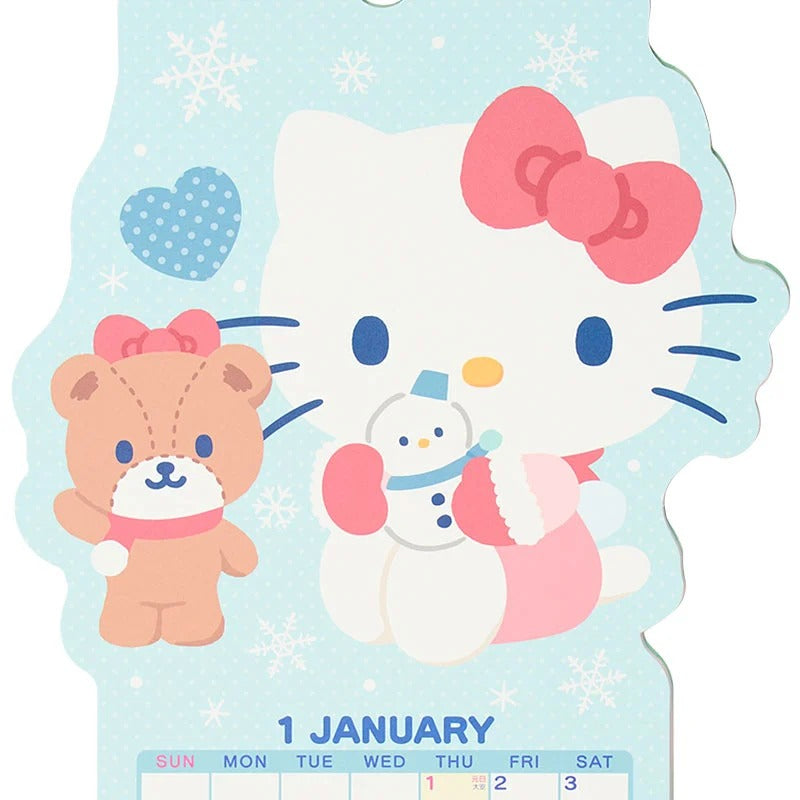 Hello Kitty 2026 Die-Cut Wall Calendar Seasonal Japan Original