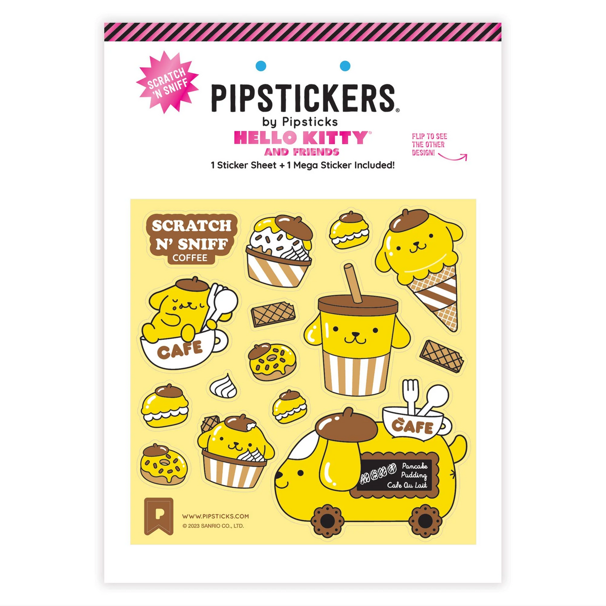 Pompompurin x Pipsticks Café Cruiser Scratch 'n Sniff (2ct) Stationery Pipsticks Inc