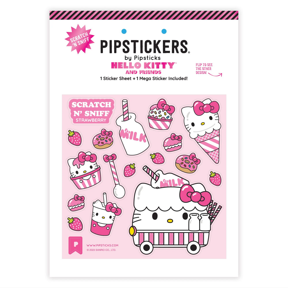 Hello Kitty x Pipsticks Milk Cart Scratch 'n Sniff (2ct) Stationery Pipsticks Inc