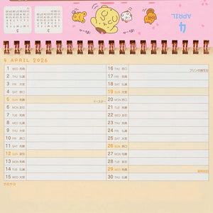 Pompompurin 2026 Desk Calendar Stationery Japan Original