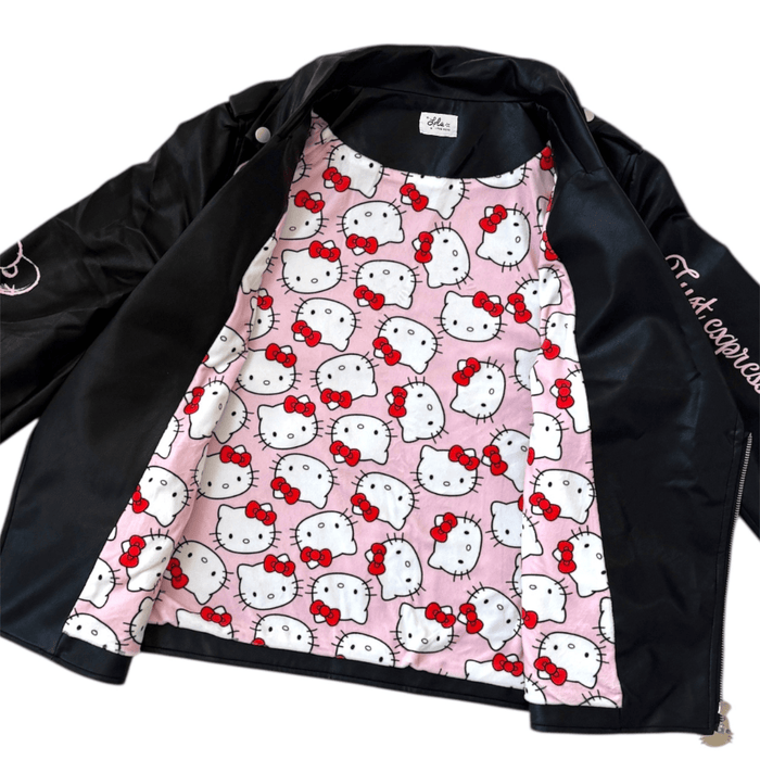 Hello Kitty x Lola + The Boys Kids Graffiti Biker Jacket (Black) Apparel Lola and The Boys NYC INC