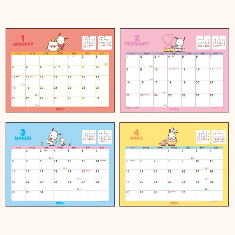 Pochacco 2026 Desk Calendar Stationery Japan Original