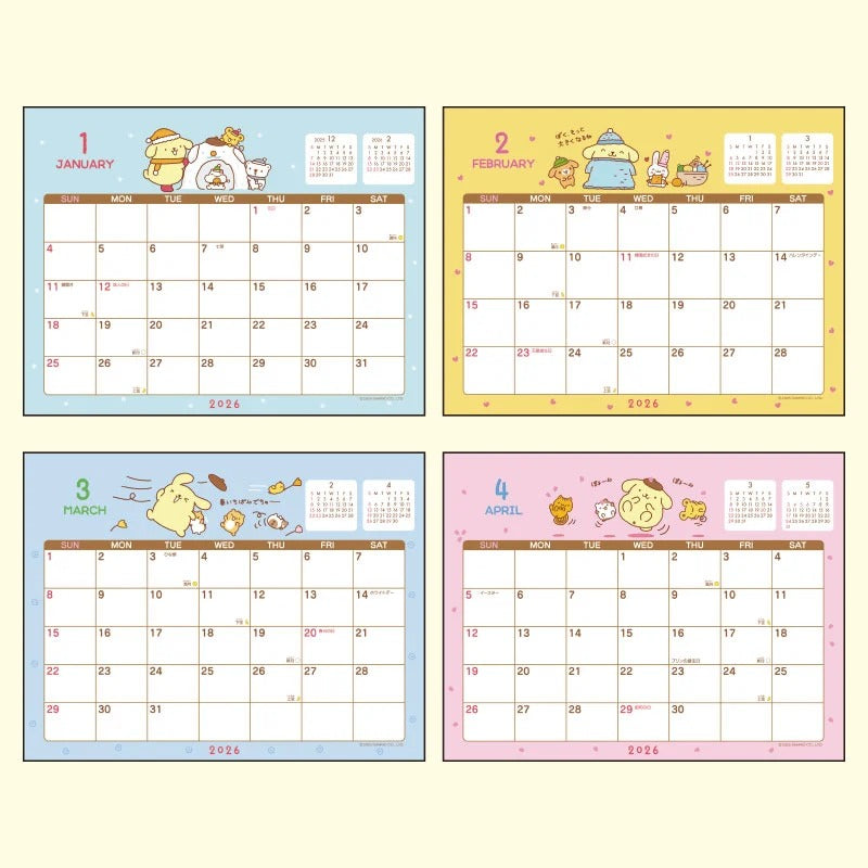 Pompompurin 2026 Desk Calendar Stationery Japan Original
