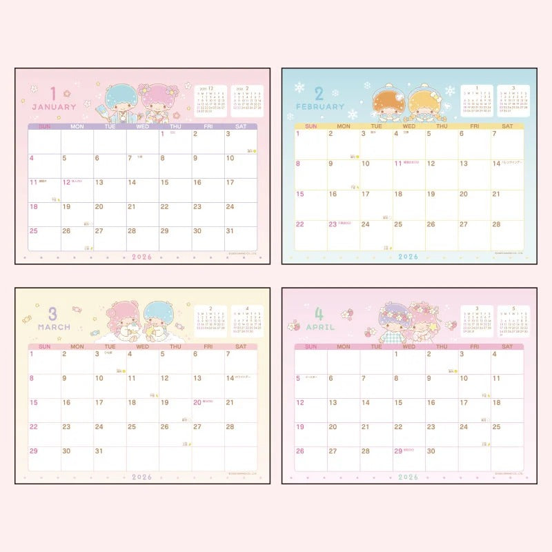 LittleTwinStars 2026 Desk Calendar Stationery Japan Original