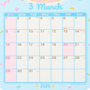 Cinnamoroll 2026 Die-Cut Wall Calendar Seasonal Japan Original