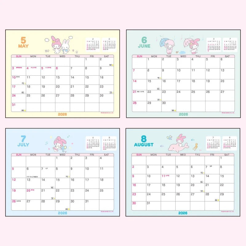 My Melody 2026 Desk Calendar Stationery Japan Original