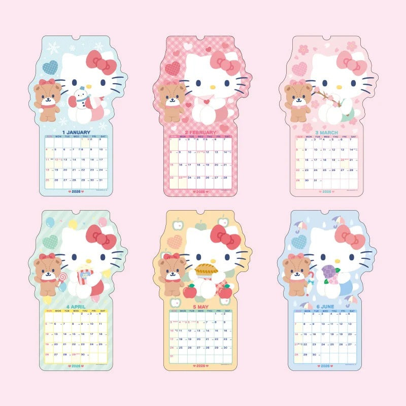 Hello Kitty 2026 Die-Cut Wall Calendar Seasonal Japan Original