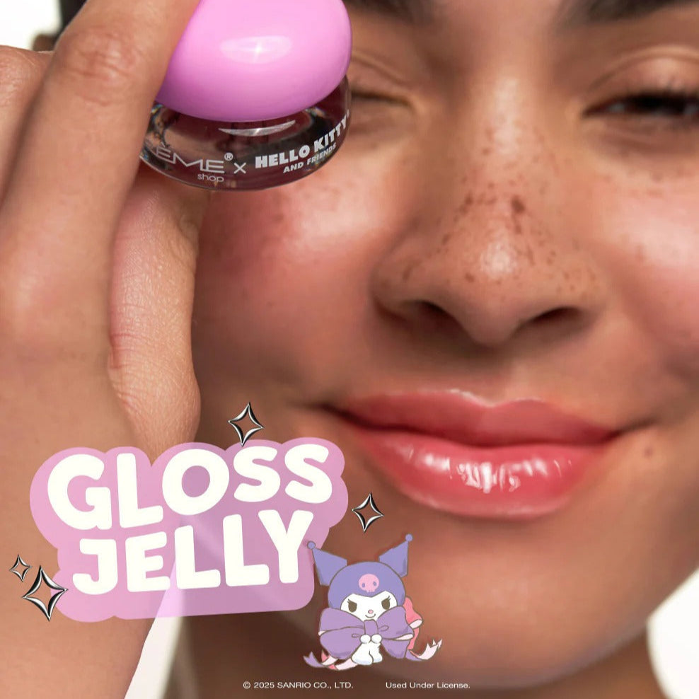 Kuromi x The Crème Shop Gloss Jelly Tinted Peptide Lip Glaze (Apricot) Beauty The Crème Shop