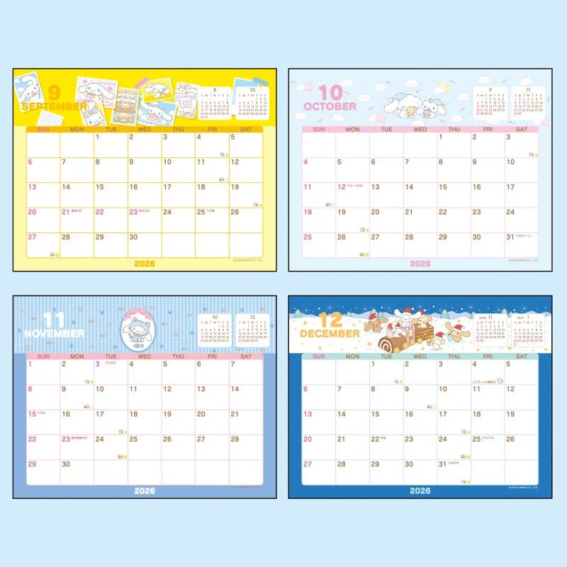 Cinnamoroll 2026 Desk Calendar Stationery Japan Original