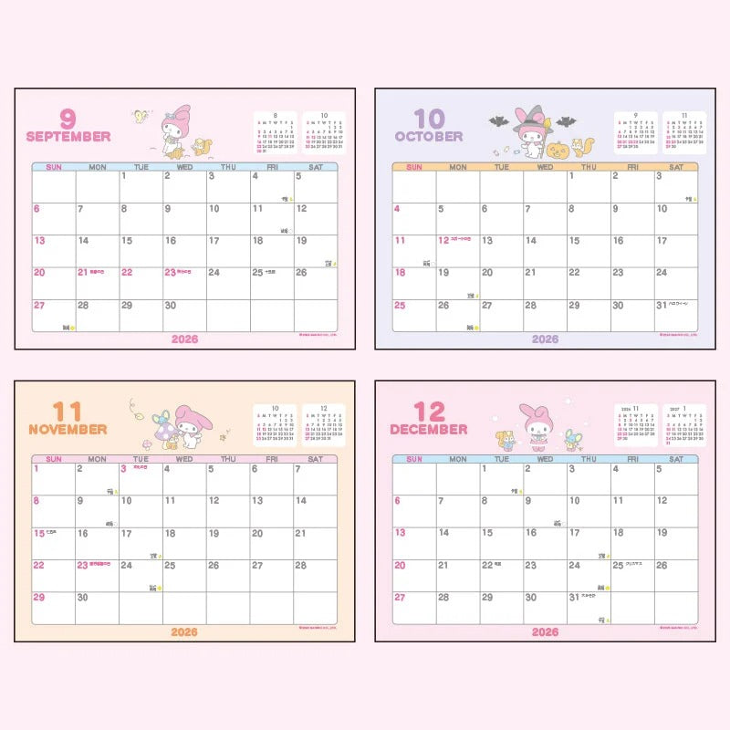 My Melody 2026 Desk Calendar Stationery Japan Original