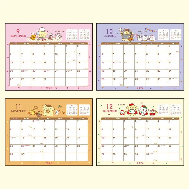 Pompompurin 2026 Desk Calendar Stationery Japan Original