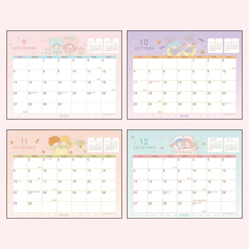 LittleTwinStars 2026 Desk Calendar Stationery Japan Original