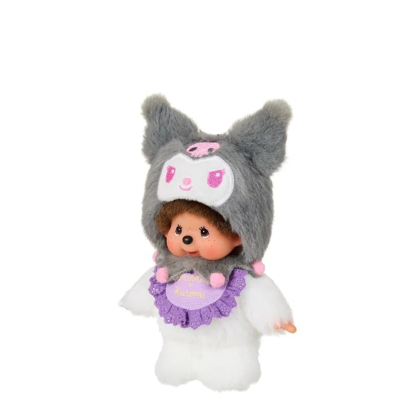 Kuromi x Monchhichi Plush Mascot Keychain (Monchhichi) Accessory Aliquantum International Inc
