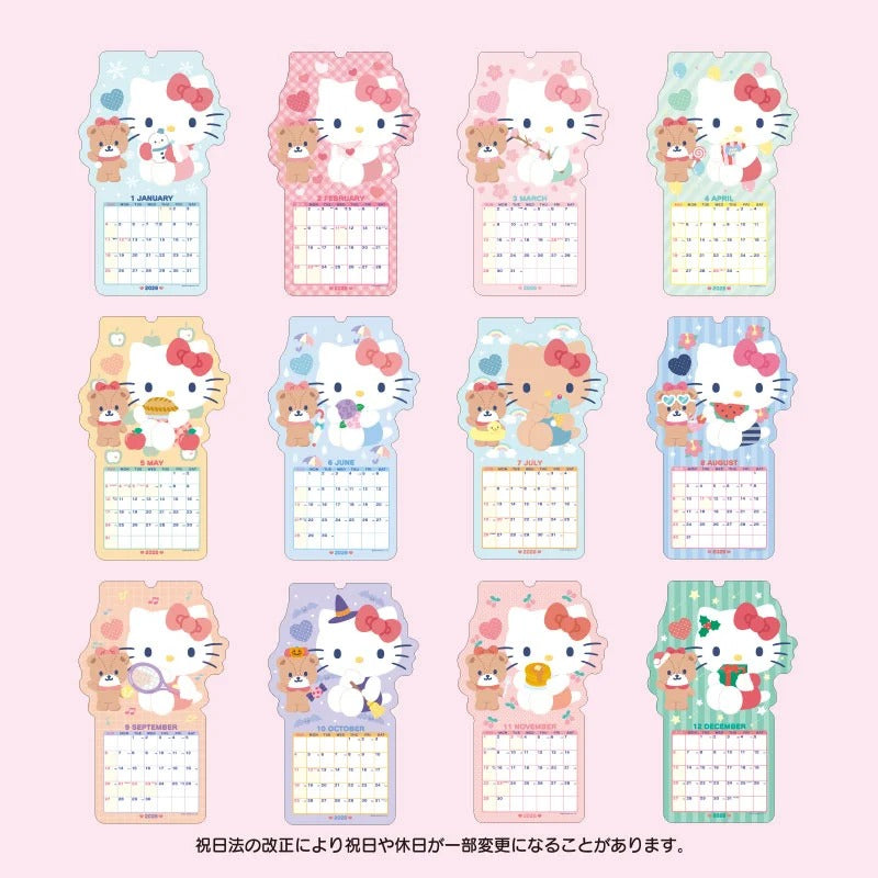 Hello Kitty 2026 Die-Cut Wall Calendar Seasonal Japan Original