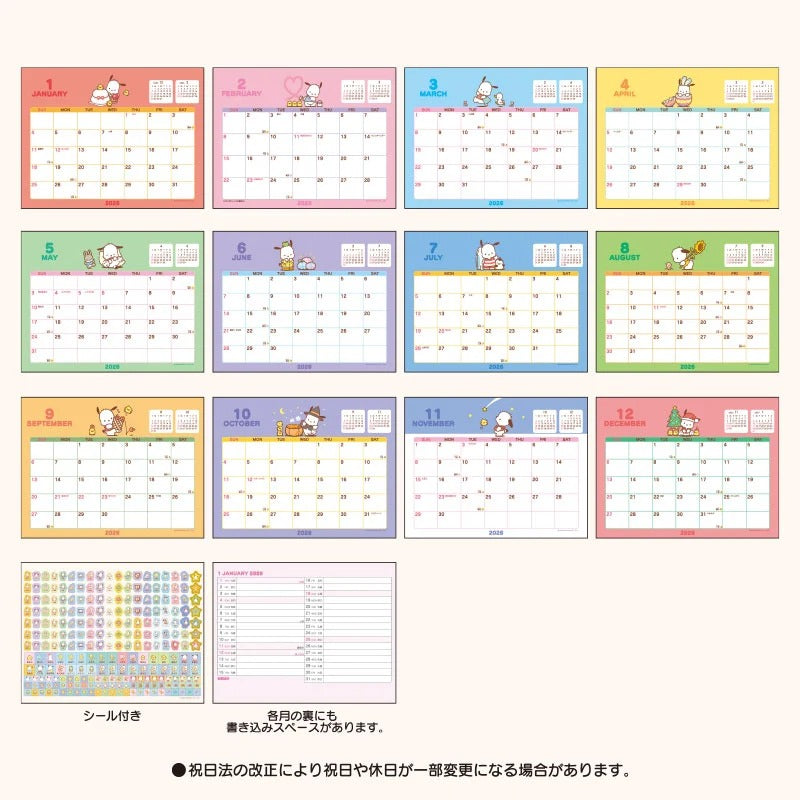 Pochacco 2026 Desk Calendar Stationery Japan Original