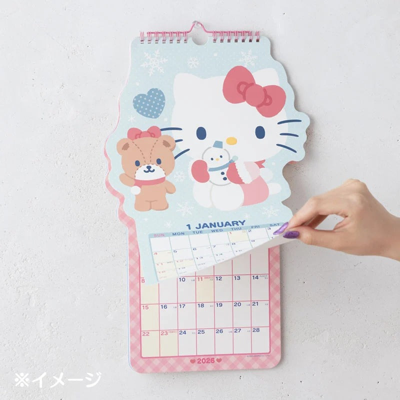 Hello Kitty 2026 Die-Cut Wall Calendar Seasonal Japan Original