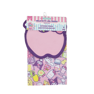 Hello Kitty and Friends Snack Shop Kitchen Towel & Potholder Set Home Goods Handstand Kitchen