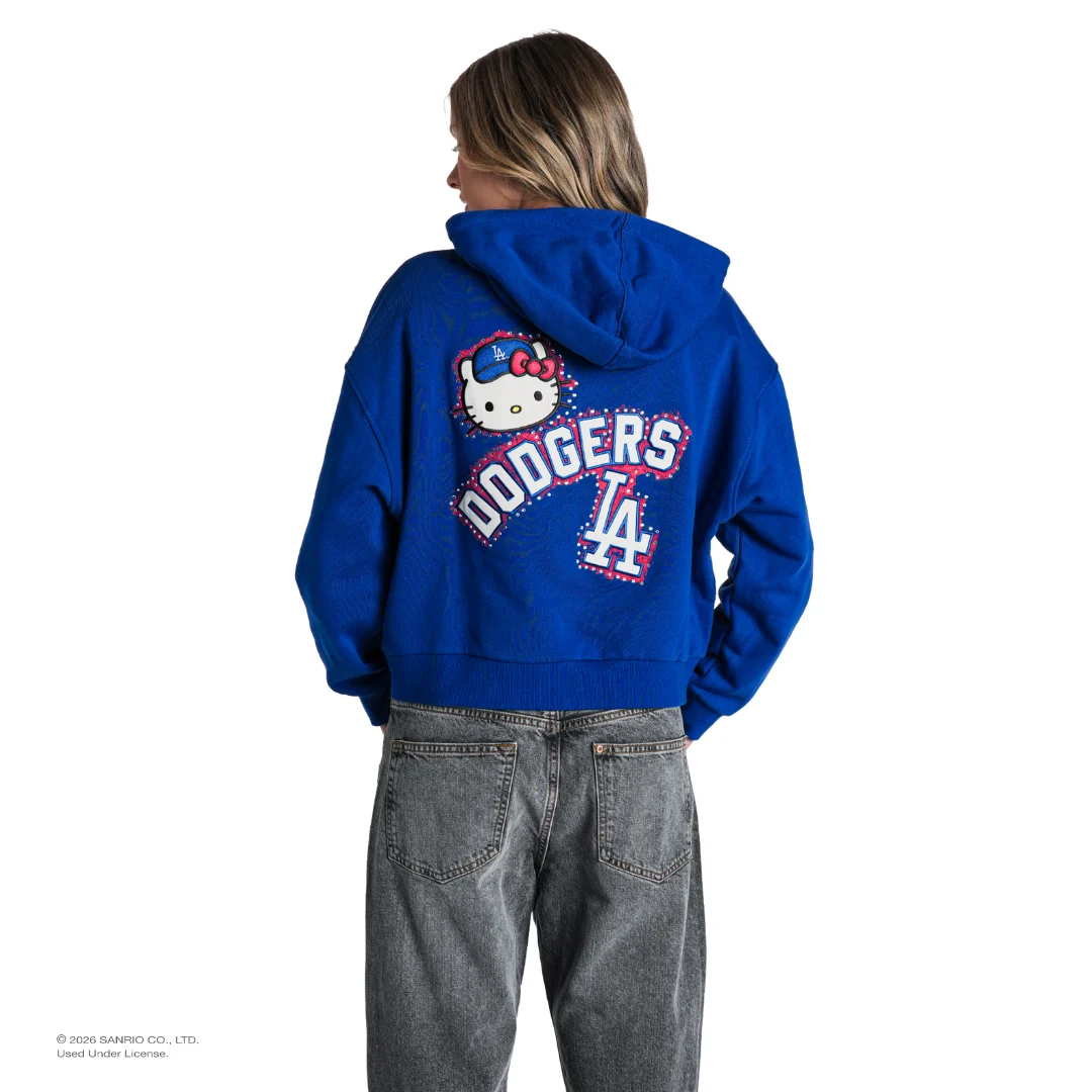 Hello Kitty x The Wild Collective Los Angeles Dodgers Zip-Up Hoodie Apparel The Wild Collective