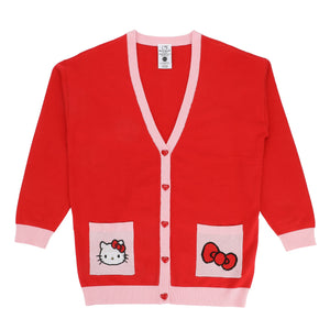 Hello Kitty Cozy Knit Cardigan (Pink Hearts) Apparel BIOWORLD