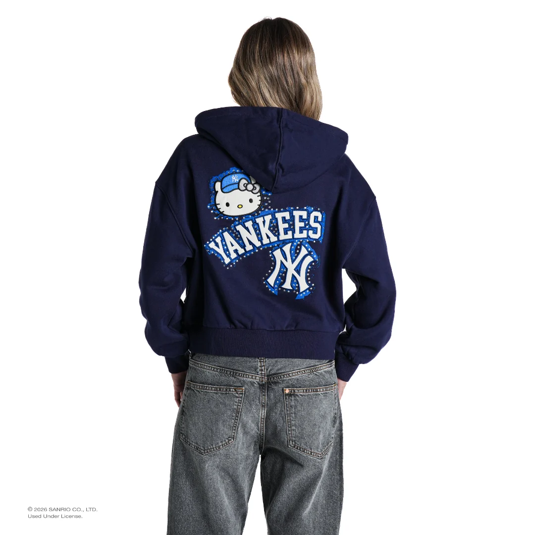 Hello Kitty x The Wild Collective New York Yankees Zip-Up Hoodie Apparel The Wild Collective