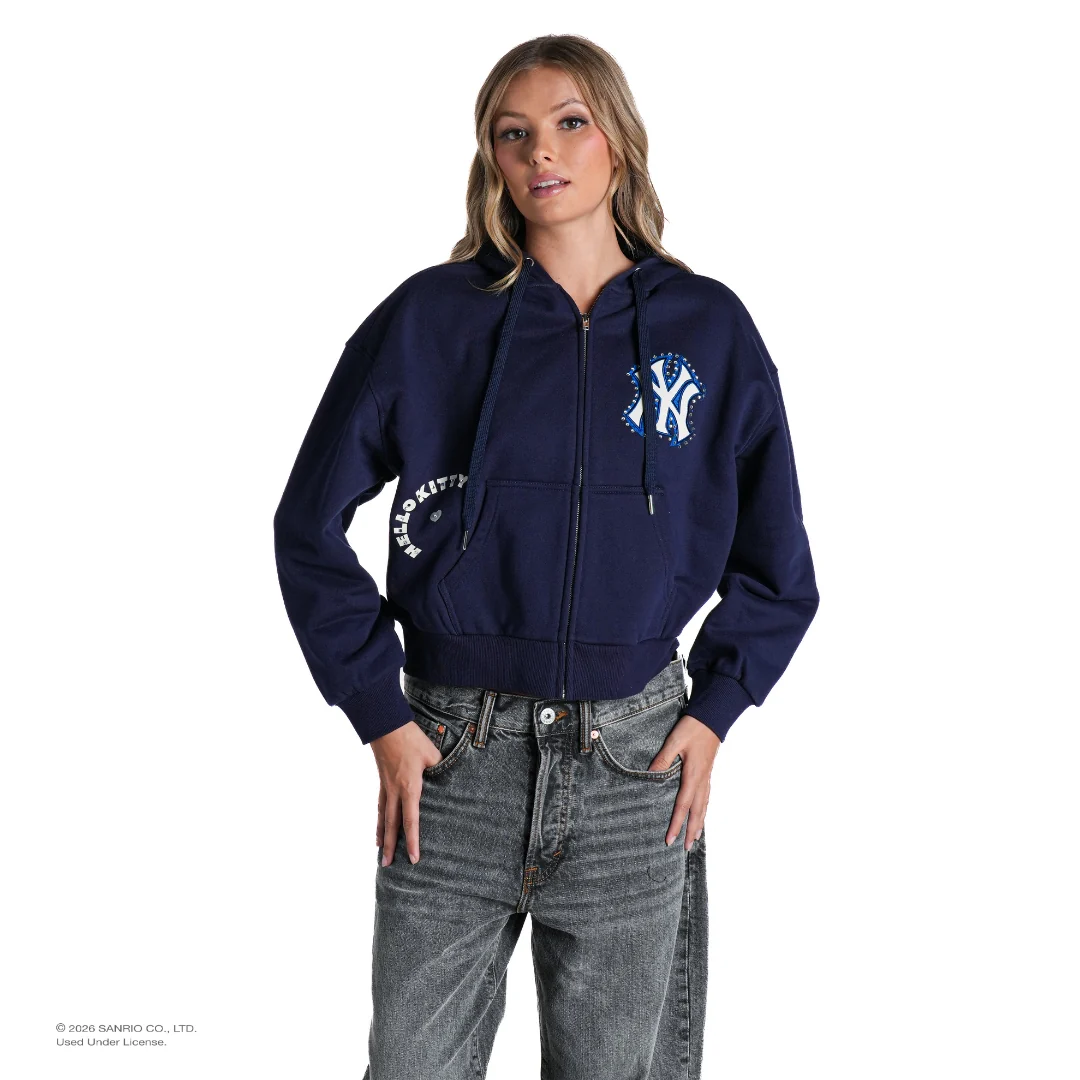 Hello Kitty x The Wild Collective New York Yankees Zip-Up Hoodie Apparel The Wild Collective