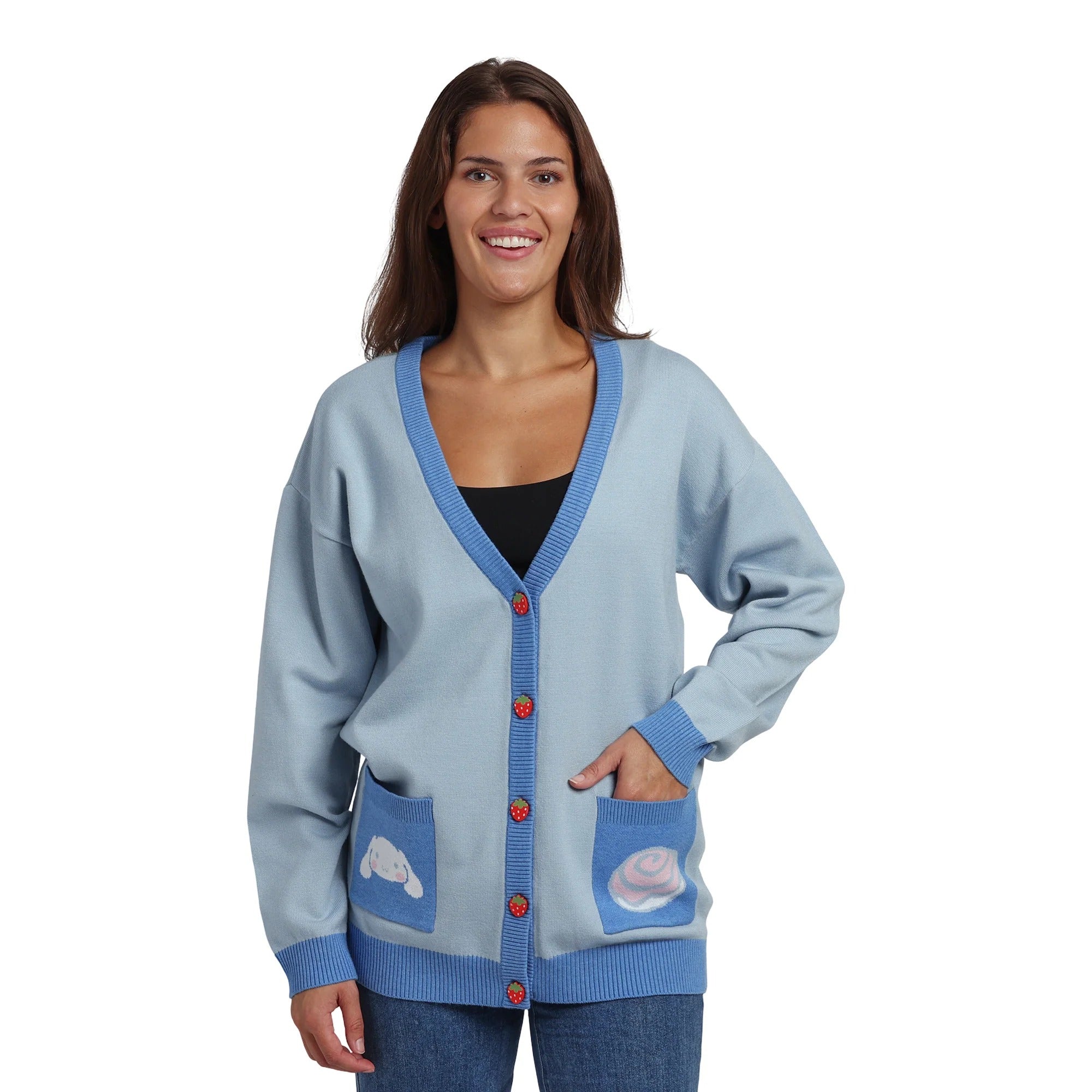 Cinnamoroll Cozy Knit Cardigan (Strawberry Fields) Apparel BIOWORLD