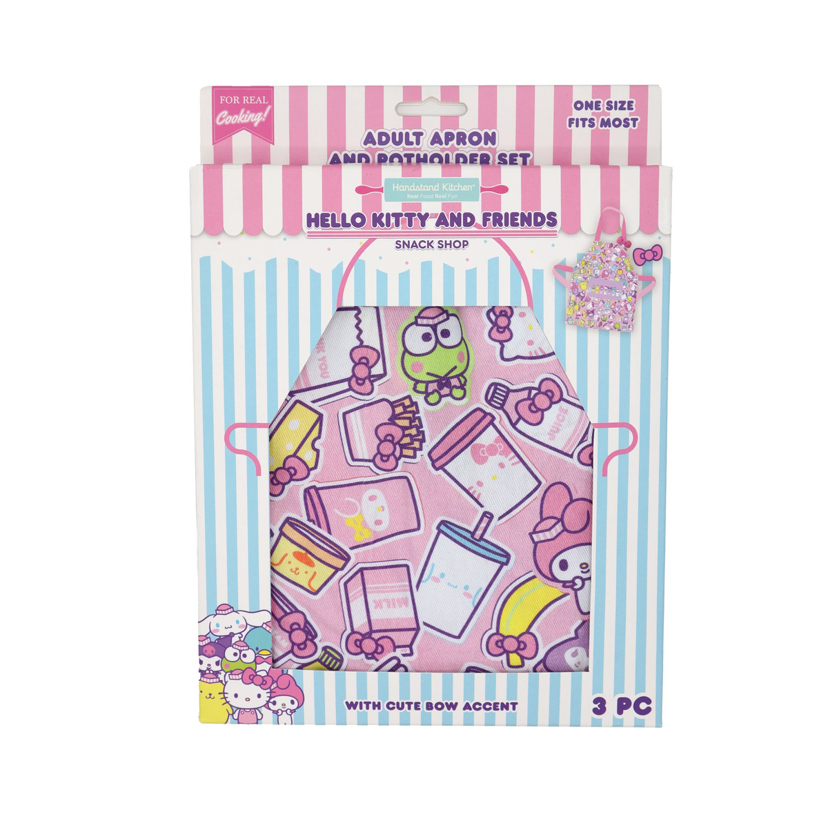 Hello Kitty and Friends Snack Shop Adult Apron & Potholder Set Home Goods Handstand Kitchen