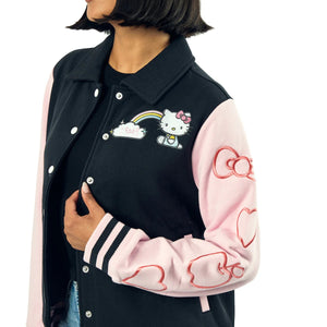 Hello Kitty Rainbow Varsity Jacket Apparel BIOWORLD
