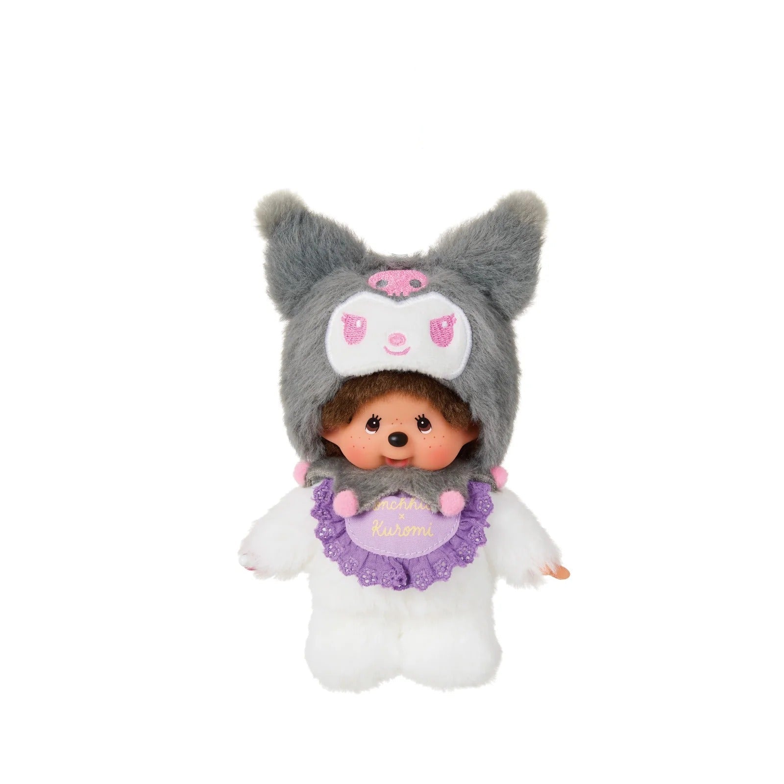 Sanrio × Monchhichi コラボ マスコットチェーン クロミ Kuromi x Monchhichi Plush Mascot Keychain (Monchhichi)