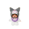 Kuromi x Monchhichi Plush Mascot Keychain (Monchhichi) Accessory Aliquantum International Inc