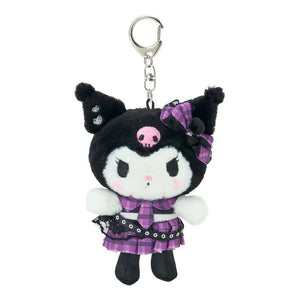 Kuromi Plush Mascot Keychain (Rock ’n’ Check Series) Accessory Japan Original
