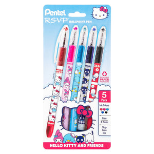 Hello Kitty and Friends x Pentel RSVP Ballpoint Pen Pack (Mix 2 - 5-Pk) Stationery Pentel Of America Ltd
