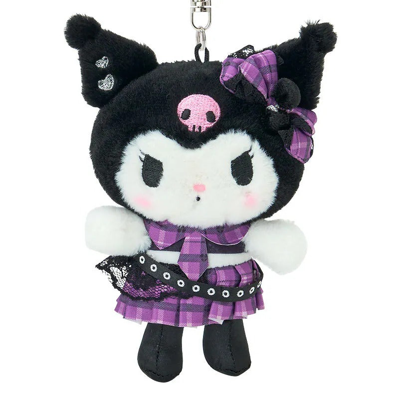 Kuromi Plush Mascot Keychain (Rock ’n’ Check Series) Accessory Japan Original
