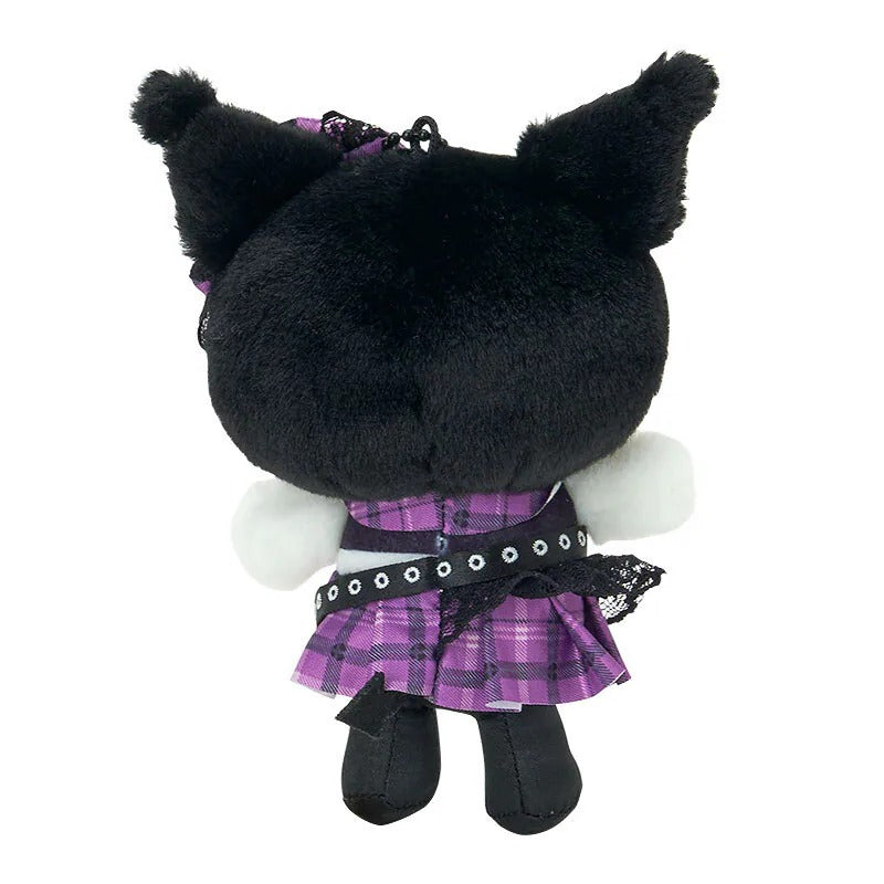 Kuromi Plush Mascot Keychain (Rock ’n’ Check Series) Accessory Japan Original