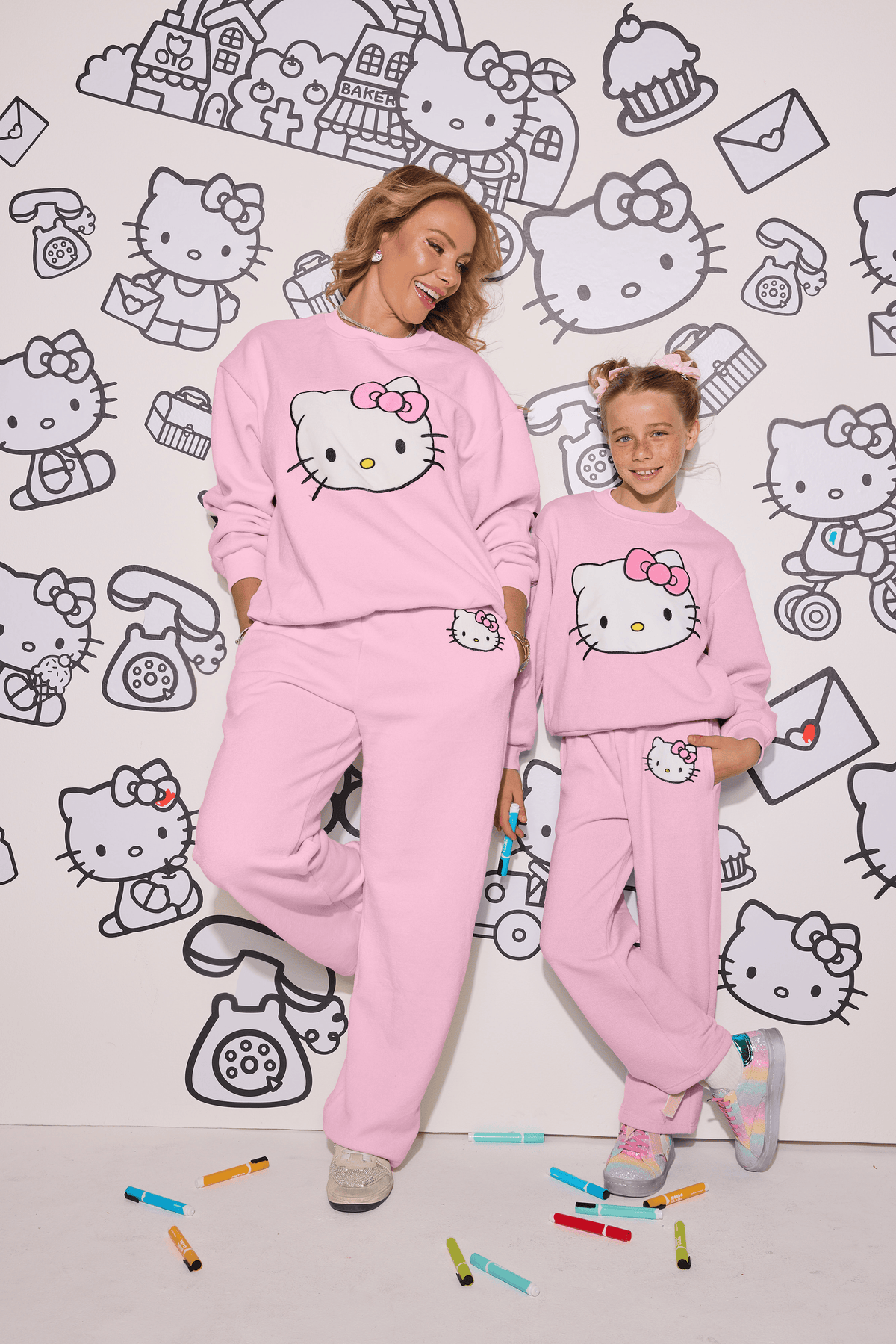 Hello Kitty x Lola + The Boys Adult Super Soft Knit Set (Pink) Apparel Lola and The Boys NYC INC