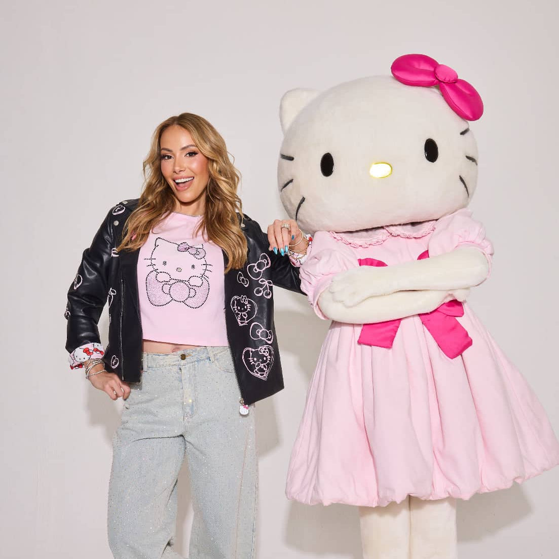 Hello Kitty x Lola + The Boys Adult Graffiti Biker Jacket (Black) Apparel Lola and The Boys NYC INC