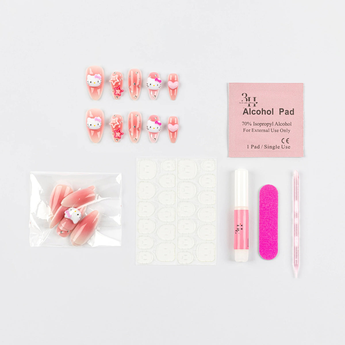 Hello Kitty x 3H Nails 3D Press-On Nails (Medium) Beauty 3H NAILS