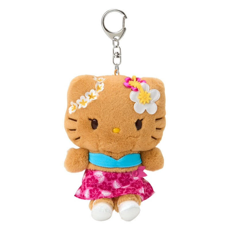 Hello Kitty Pink Plush Mascot Keychain (Suntan Series) Accessory Japan Original