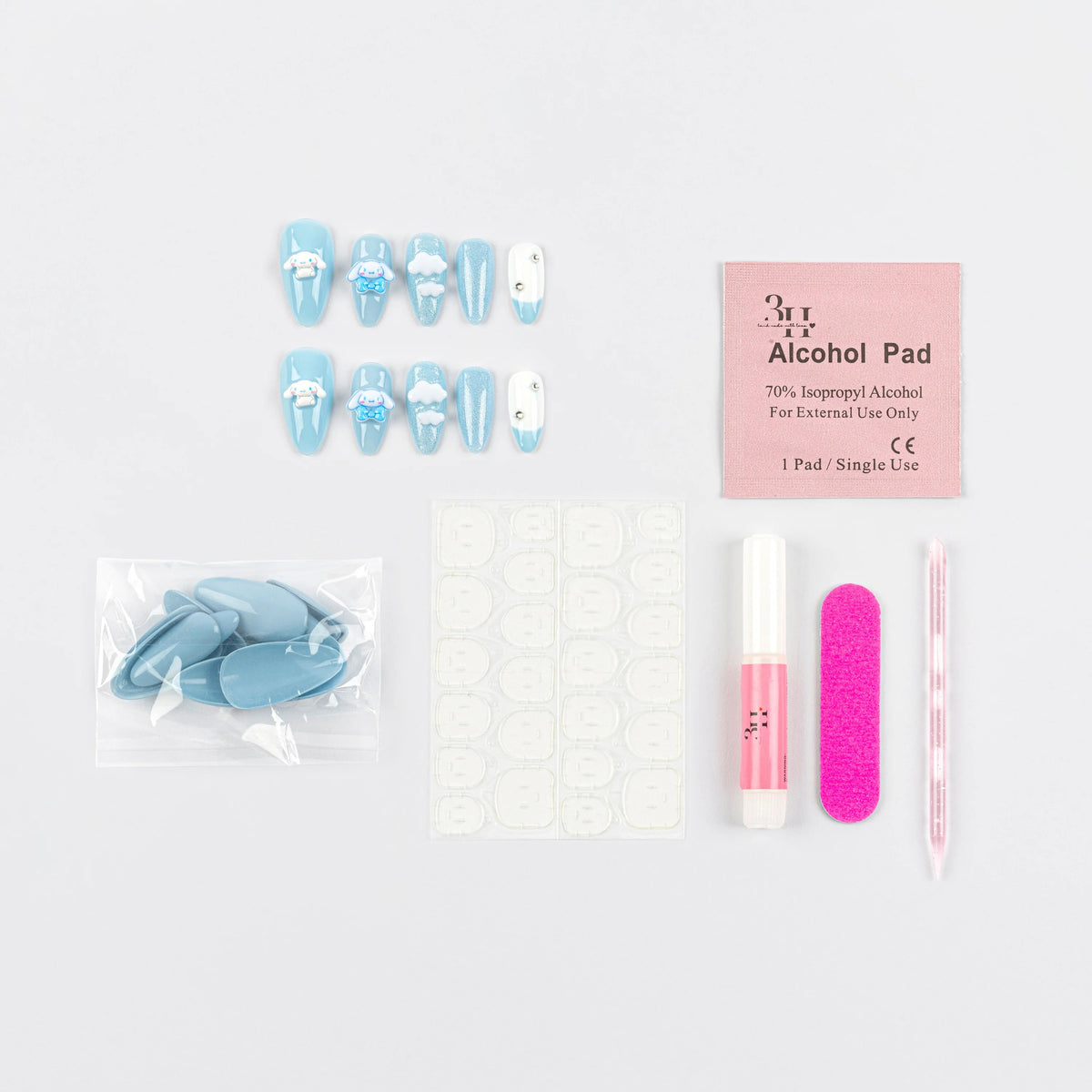 Cinnamoroll x 3H Nails 3D Press-On Nails (Medium) Beauty 3H NAILS