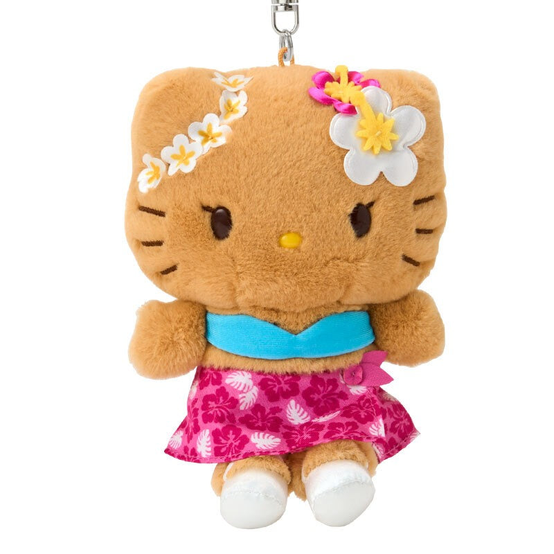 Hello Kitty Pink Plush Mascot Keychain (Suntan Series) Accessory Japan Original