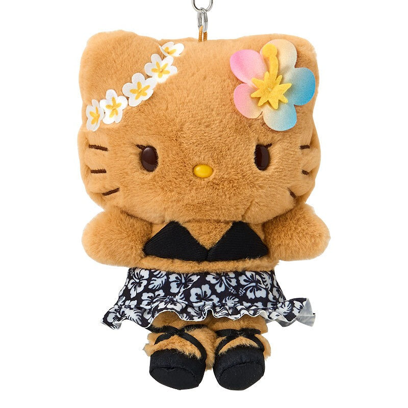 Hello Kitty Black Plush Mascot Keychain (Suntan Series) Accessory Japan Original