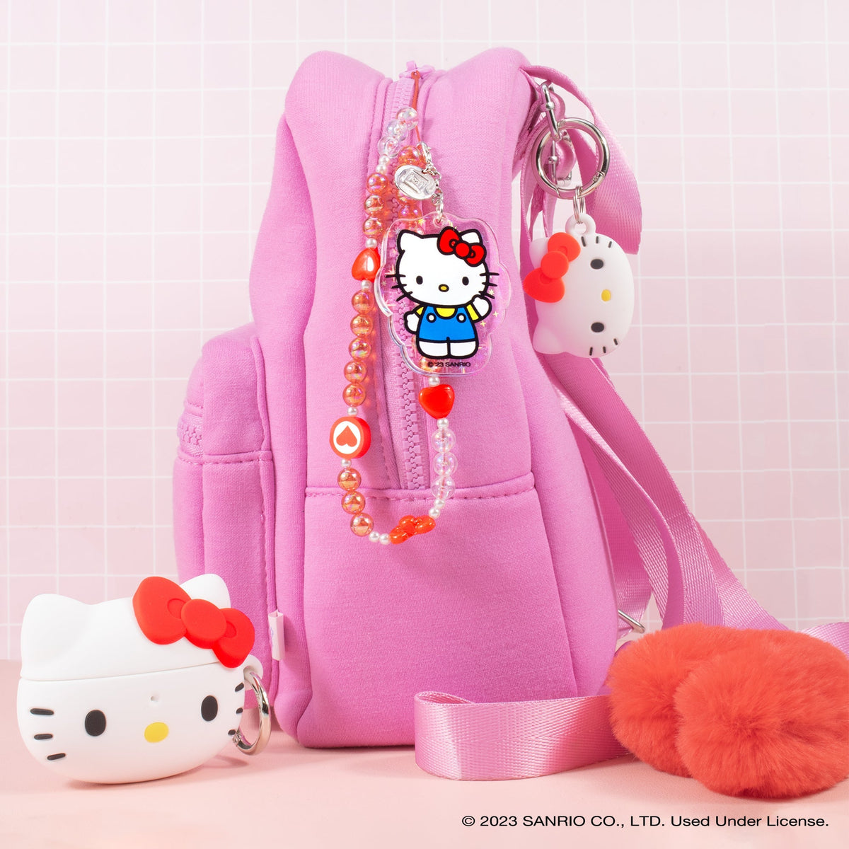 hello kitty backpack with leash Hello Kitty Beaded Charm Mobile Phone Wrist Strap