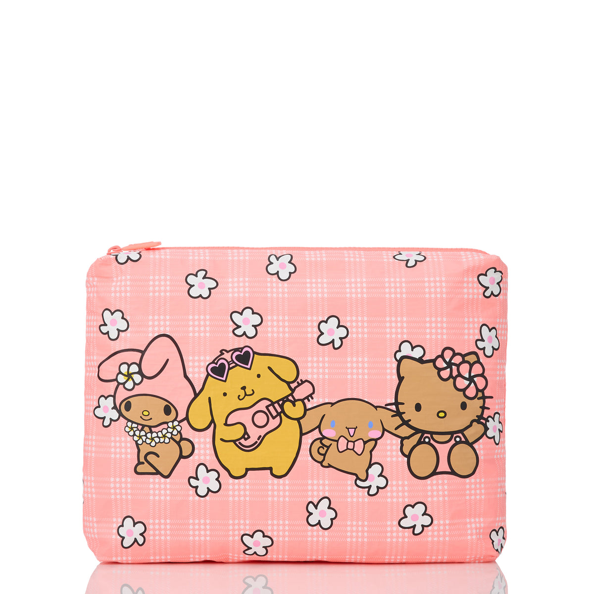 Hello Kitty and Friends x Aloha Collection Mid Pouch (Palaka Friends - Tan) Bags Aloha Collection Inc