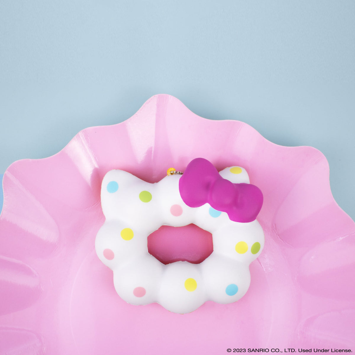 Hello Kitty Mochi Donut Squishy Keychain