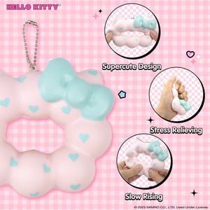 Hello Kitty Mochi Donut Squishy Keychain