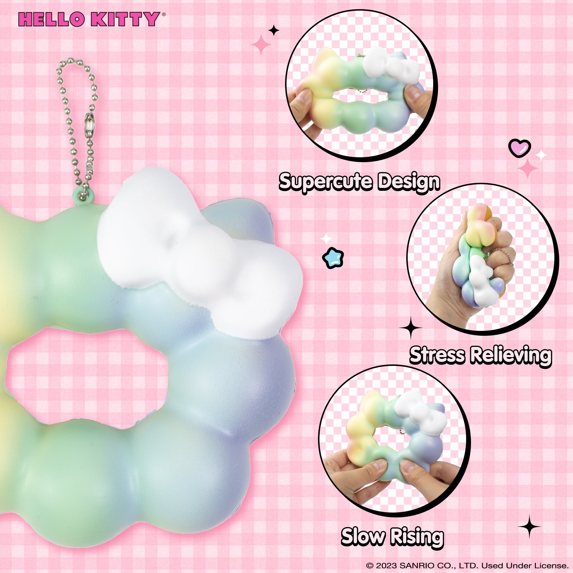 Hello Kitty Mochi Donut Squishy Keychain Toys&Games Hamee.com - Hamee US Rainbow  