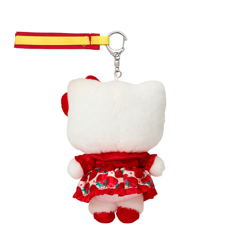 Hello Kitty Plush Mascot Keychain (Strawberry News 50th Anniv. Series) Accessory Japan Original